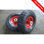 Rubber Wheel 136kg Capacity 10X3 Inch Red Color Rim